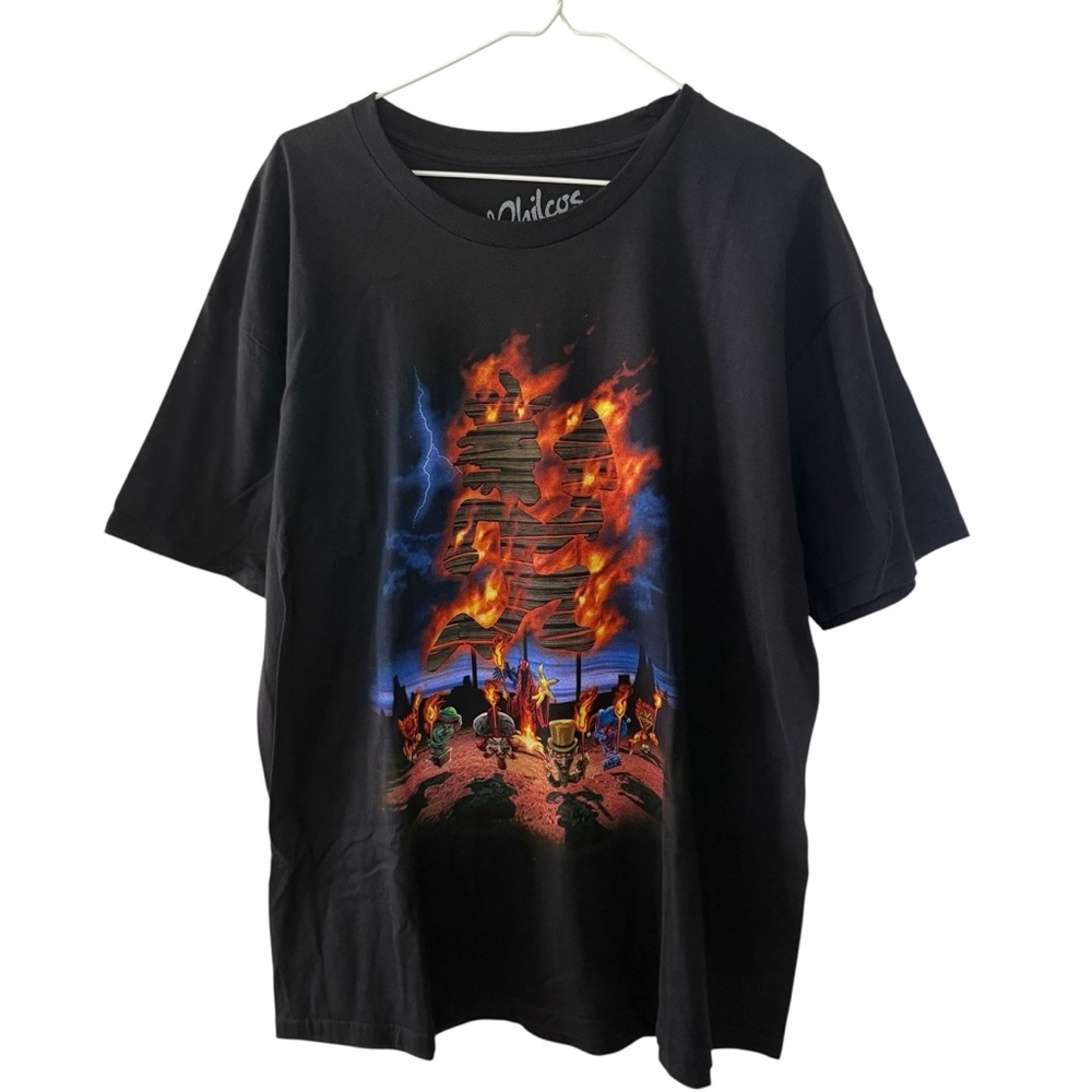 Vintage Insane Clown Posse ICP Burning Man Band T Shirt Men Medium Black Orange